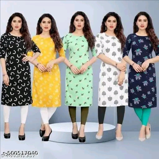 Polyster /crepe fabric women printed kurti