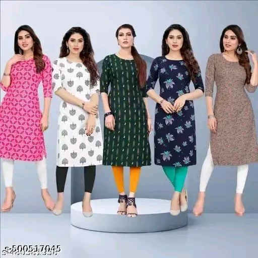 Polyster /crepe fabric women printed kurti